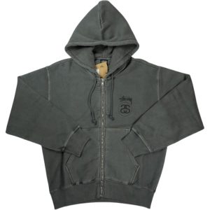STUSSY 25FW STOCK LINK ZIP HOODIE PIGMENT DYED BLACK ジップパーカー 【新古品・未使用品】