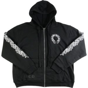 CHROME HEARTS HORSESHOE THERMAL FULL ZIP HOODIE BLACK ジップパーカー【新古品・未使用品】