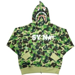 A BATHING APE ×SPOTIFY BY CENTRAL CEE 25AW CAMO SHARK FULL ZIP HOODIE シャークパーカー 緑 【新古品・未使用品】