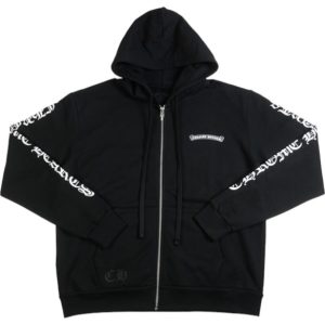 CHROME HEARTS SCROLL FULL ZIP HOODIE BLACK ジップパーカー【新古品・未使用品】