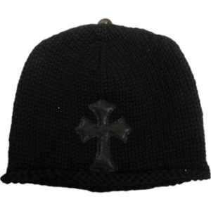 CHROME HEARTS CROSS PATCH CASHMERE BEANIE 黒 【新古品・未使用品】