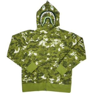 A BATHING APE ア ベイシング エイプ 26SS MULTI PIXEL CAMO SHARK REGULAR FIT FULL ZIP HOODIE GREEN シャークパーカー 緑 【新古品・未使用品】