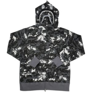 A BATHING APE 26SS MULTI PIXEL CAMO SHARK REGULAR FIT FULL ZIP HOODIE BLACK 黒 【新古品・未使用品】