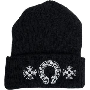 CHROME HEARTS HORSESHOE CROSS WOOL BEANIE BLACK 黒 【新古品・未使用品】